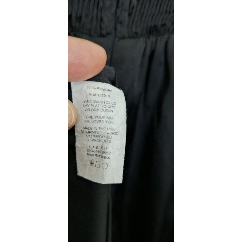 Show Me Your MuMu Nina Maxi Dress Sz Small Black Satin Elegant Wedding Formal - Picture 12 of 16